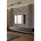 Elegant Panel Altın Şeritli Tek Parça Tekstil Duvar Kağıdı, 600 x 260