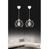 Elegante Beyaz Modern Sarkıt Salon Mutfak Oturma Odası Hol Avize Aydınlatma (2 ADET/CAMSIZ)