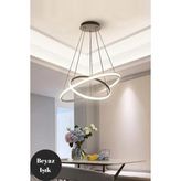 Elektroyou Albert Gri 2'li Beyaz Ledli Modern Avize