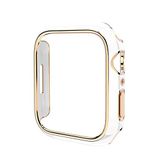Elfia Apple ile Uyumlu Watch 7 41mm Ekran Koruyucu Darbe Korumalı Kasa Koruma Gard06 Beyaz