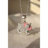 Elifsu Jewelry Hello Kitty Işıltılı Taşlı Çelik Kolye