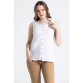Eliş Şile Bezi Kolsuz Melis Yazlık Müslin Bluz, 2XL, 513.01, Beyaz, Kadın