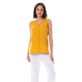 Eliş Şile Bezi Kolsuz Melis Yazlık Müslin Bluz, 2XL, 513.01, Hardal, Kadın