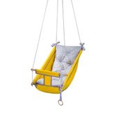elisalife Kids Sarı Bebek Uyku Salıncağı, Çocuk Ahşap Hamak Beşik Salıncak Ve Minderli Yatak Seti