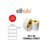 Elit Rulo Elitrulo Barkod Etiketi 20x50 Termal - 1000 Adet