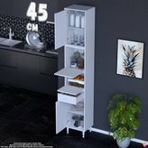 Eliusta Alp 45 cm Çekmeceli Erzak Dolabı - Çok Amaçlı Banyo Kiler Mutfak Antre Depolama Dolabı 45X226X32 cm - Beyaz