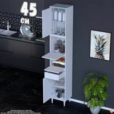 Eliusta Alp 45 Cm Çekmeceli Erzak Dolabı - Çok Amaçlı Banyo Kiler Mutfak Antre Depolama Dolabı 45X226x32 Cm