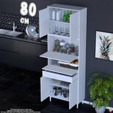 Eliusta Alp 80 cm Çekmeceli Erzak Dolabı - Çok Amaçlı Banyo Kiler Mutfak Antre Depolama Dolabı 80X226X32 cm - Beyaz