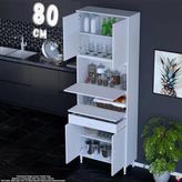 Eliusta Alp 80 Cm Çekmeceli Erzak Dolabı - Çok Amaçlı Banyo Kiler Mutfak Antre Depolama Dolabı 80X226x32 Cm