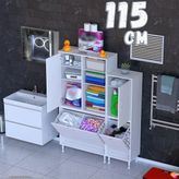 Eliusta Alya 115 Cm Genişlikte 2 Kapaklı Banyo Dolabı Mutfak/Kiler Dolabı Beyaz ((80+35)X160x32,5 Cm)