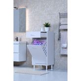 Eliusta Asil 45 cm Kirli Çamaşır Sepetli Banyo Dolabı 1 Çekmeceli Mutfak Çok Amaçlı Dolap 45X88X32,5 cm - Beyaz