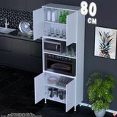 Eliusta Bade 80 Cm Fırın Dolabı 4 Kapaklı Açık Raflı Çok Amaçlı Mutfak Kiler Dolabı Banyo Dolabı Boy Dolabı