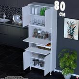 Eliusta Derin 80 cm 6 Kapaklı Çok Amaçlı Mutfak Kiler Dolabı Organizer Banyo Çocuk Odası Boy Dolabı Beyaz