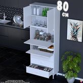 Eliusta Ekin 80 cm Bakliyat Dolabı Kahve Köşesi 3 Çekmeceli Çok Amaçlı Mutfak Kiler Banyo Dolabı - Beyaz