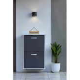 Eliusta Holen Antrasit Renk Ayakkabılık 2 Düşer Kapak 52 cm Genişlik Kapı Önü Asma Ayakkabılık 52x74x26 cm