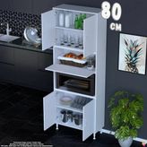 Eliusta Işıl 80 Cm Mikrodalga/Fırın Dolabı Kapaklı Orta Bölmeli Çok Amaçlı Kiler Banyo Dolabı 80X213x32 Cm