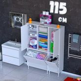 Eliusta Lal 115 Cm Beyaz Çok Amaçlı Banyo Ve Mutfak/Kiler Dolabı ((80+35)X160x32,5 Cm)