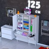 Eliusta Lal 125 cm Beyaz Çok Amaçlı Banyo ve Mutfak/kiler Dolabı ((80+45)X160X32,5 Cm) - 125x160x32 cm