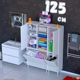 Eliusta Lal 125 Cm Beyaz Çok Amaçlı Banyo Ve Mutfak/Kiler Dolabı ((80+45)X160x32,5 Cm)