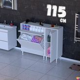 Eliusta Mila 115 cm Geniş Depolama Alanlı Çift Sepetli Banyo ve Kiler Dolabı Beyaz ((80+35)X97X32 Cm) - 115x97x32 cm