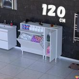 Eliusta Mila 120 Cm Geniş Depolama Alanlı Çift Sepetli Banyo Ve Kiler Dolabı Beyaz ((80+40)X97x32 Cm)