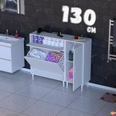 Eliusta Mila 130 cm Geniş Depolama Alanlı Çift Sepetli Banyo ve Kiler Dolabı Beyaz ((80+50)X97X32 cm - 130x97x32 cm