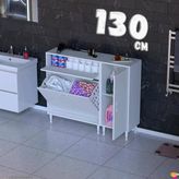 Eliusta Mila 130 Cm Geniş Depolama Alanlı Çift Sepetli Banyo Ve Kiler Dolabı Beyaz ((80+50)X97x32 Cm