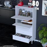 Eliusta More 80 Cm Çok Amaçlı Organizer Mutfak Kiler Banyo 2 Kapaklı 3 Çekmeceli Mutfak Dolabı 80X150x32 Cm