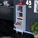 Eliusta Nixa 45 cm Çok Amaçlı Mutfak Banyo Kiler Dolabı - Sepetli Üstü Açık Raflı 45X150X32 cm Beyaz