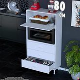 Eliusta Nola 80 Cm Fırın Dolabı Üstü Kapaklı 3 Çekmeceli Çok Amaçlı Mutfak Kiler Banyo Dolabı 80X150x32 Cm