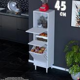 Eliusta Nore 45 Cm İki Kapaklı Tek Sepetli Çok Amaçlı Kiler Dolabı Mutfak Banyo Düzenleyici 45X150x32 Cm