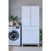Eliusta Reli Dolap Beyaz Çok Kullanımlı 80 Cm Eninde Banyo Dolabı 80X171x32,5 Cm 2 Kapak 6 Raf Dolap