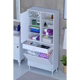 Eliusta Rule Sepetli Banyo/Mutfak Dolabı 80 Cm Genişliğe Sahip 80X171x32,5 Cm İki Sepetli Beyaz Dolap
