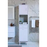 Eliusta Seris Sepetli Ve Çekmeceli Banyo Dolabı G:45 Cm Çok Amaçlı Beyaz Düzenleyici 45X173x32,5 Cm Dolap