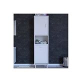 Eliusta Söke Şile 45 X 160 X 32,5 Cm 3 Raflı 1 Kapaklı Kirli Çamaşır Bölmeli Banyo Dolabı
