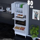 Eliusta Vega 80 cm Fırın Uyumlu 2 Göz Sepetli Çok Amaçlı Mutfak Kiler Banyo Organizer Dolap 80X213X32 cm - Beyaz