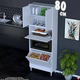 Eliusta Vega 80 Cm Fırın Uyumlu 2 Göz Sepetli Çok Amaçlı Mutfak Kiler Banyo Organizer Dolap 80X213x32 Cm