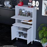 Eliusta Vento 80 cm Çok Amaçlı Mutfak Kiler Dolabı Üst Kapaklı Banyo Ayakkabılık Boy Mutfak Dolabı 80X150X32 - Beyaz