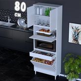 Eliusta Zevra 80 cm Fırın Dolabı Sepetli Kapaklı 4 Bölmeli Çok Amaçlı Mutfak Kiler Banyo Dolabı 80X226X32 cm - Beyaz
