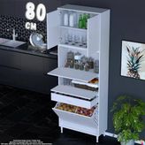 Eliusta Zümra 80 cm Beyaz Fırın Dolabı Patates Soğan Saklama Dolabı Çok Amaçlı Kiler Banyo Dolabı 80X226X32
