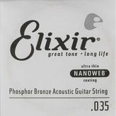 Elixir 14135 35 Nanoweb Phosphor Bronze Tek Akustik Gitar Teli