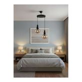 Elizim Home Lighting Holla 2'Li Bal Cam'lı Siyah Sarkıt Avize