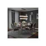 Elizim Home Lighting Kristal Elips 2 Katlı Krom Ledli Avize