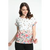 Ella 5010038 Taba Camelia Kadın Desenli Bluz