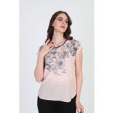 Ella 5010065 Pudra Camelia Kadın Çiçek Desenli Bluz