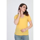 Ella Camelia 9E013 Yaka İşlemeli Sarı Kadın Bluz