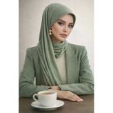 Elma Yeşili Şapkalı Şal