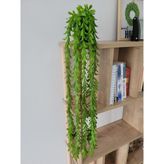 Elmas Saksılı 5 Dallı Yoğun Yapraklı Yapay Bitki Çiçek Sarkıt Dekor (75 Cm) - Siyah