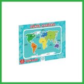 Elmyra Store Dünya Haritası Frame Puzzle 35 Parça Elm - Standart