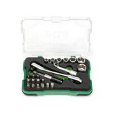 Elta Cırcır Lokma Anahtar Bits Set 1/4" (23 Parça) - Siyah